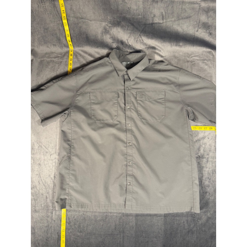 5.11 Tactical Button Down Shirt Mens XL Gray Perforated Performance S/S